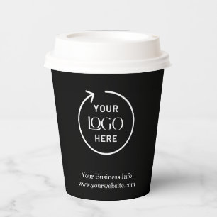 Firmenlogo   Stilvoll Schwarz Modern Professionell Pappbecher