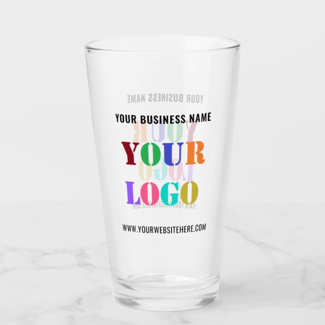 Firmenlogo Text Glas Werbegeschenk (Vorderseite)