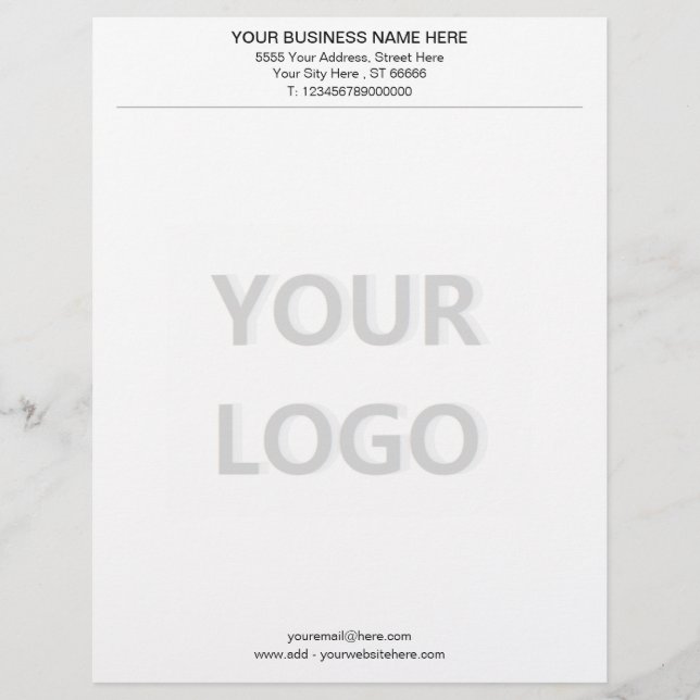Firmenlogo-Text-Info-Branded-Briefkopfvorlage Briefbogen (Vorderseite)
