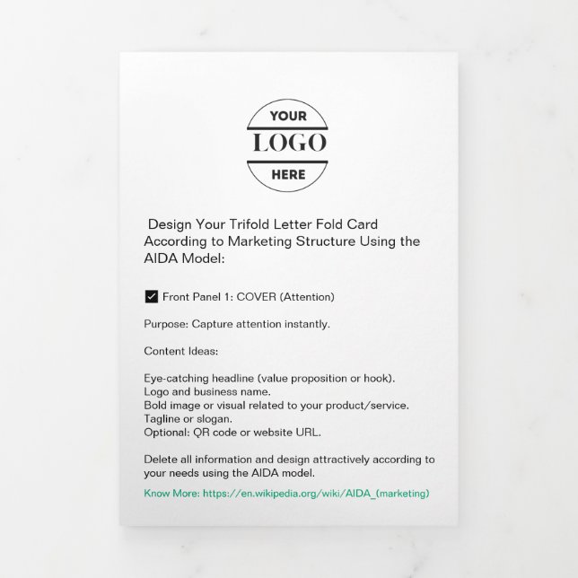 Firmenlogo & Text Moderne Trifold Broschüre (Cover)