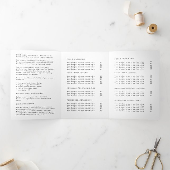 Firmenlogo & Text Moderne Trifold Broschüre Dreifach Gefaltete Einladung (Innenseite)