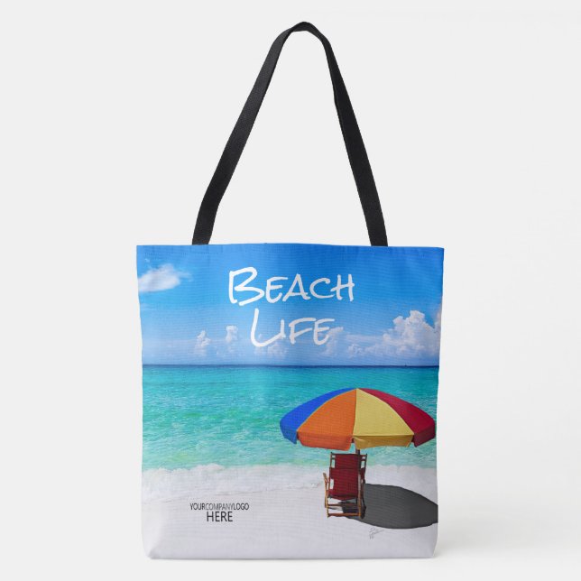 Firmenlogo Tropical Beach Umbrella Client Geschenk Tasche (Vorderseite)