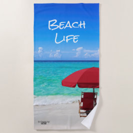 Firmenlogo Tropical Beach Umbrett Client Geschenk Strandtuch