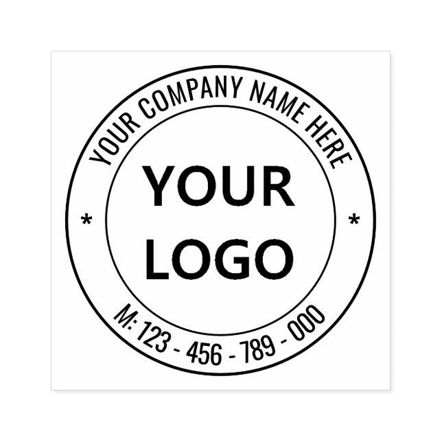Firmenlogo und Briefmarke für Rundkautschuk Gummistempel (Prägung)