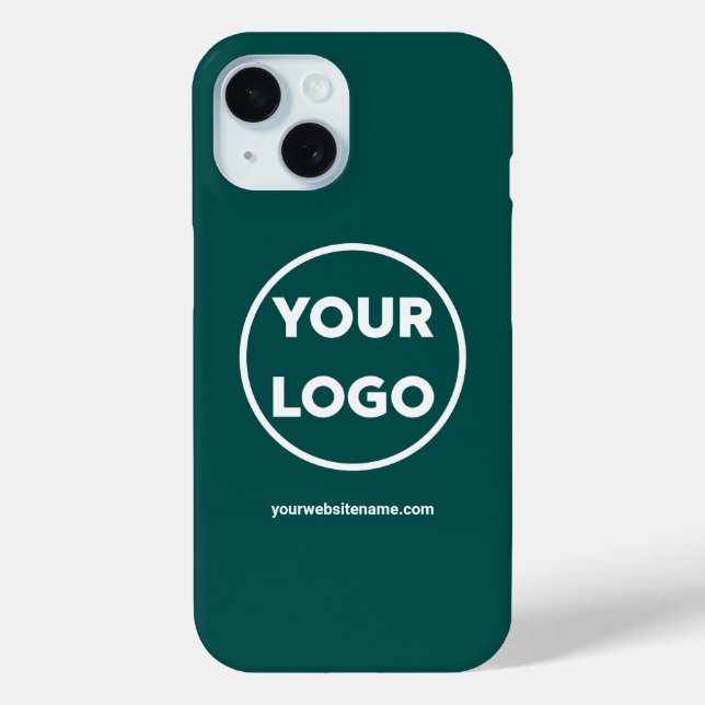 Firmenlogo und Business-Website Aquamarin Case-Mate iPhone Hülle (Rückseite)