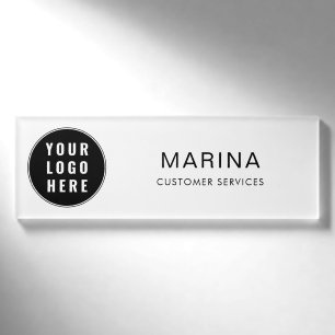 Firmenlogo und Firmenname Namenschild