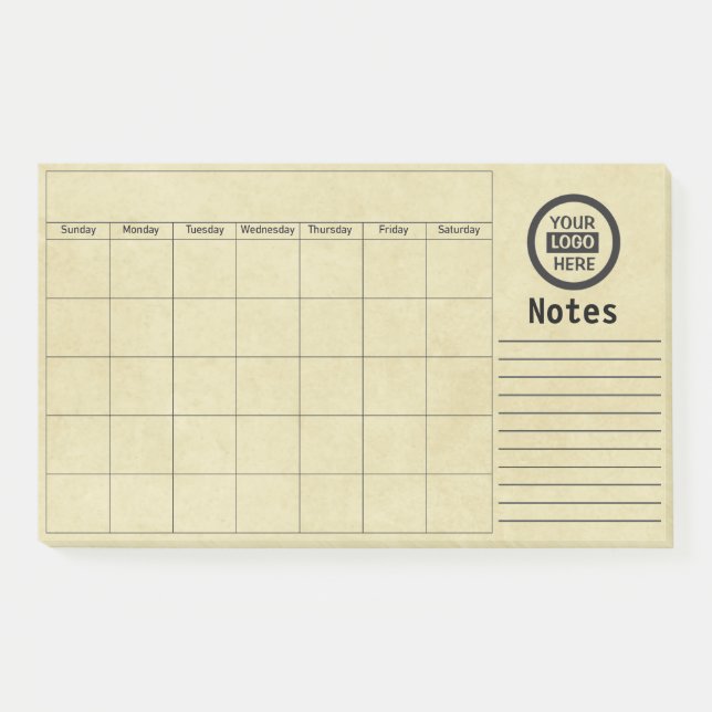 Firmenlogo und Informationen | Gelber Hintergrund Post-it Klebezettel (Vorderseite)