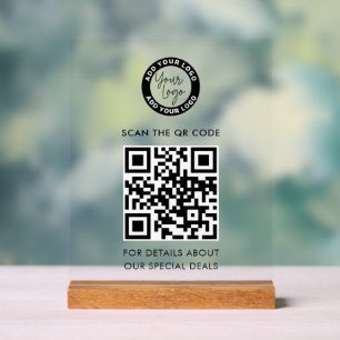 Firmenlogo und QR-Code Acrylschild