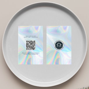 Firmenlogo und QR-Code DIY Holografische Notare Visitenkarte
