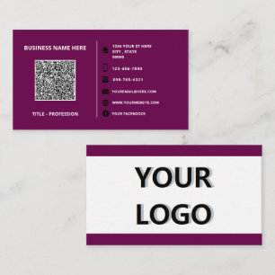 Firmenlogo und QR-Code Geschäftskartenvorlage Visitenkarte