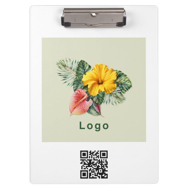 Firmenlogo und QR-Code Promo Merch Klemmbrett (Vorderseite)