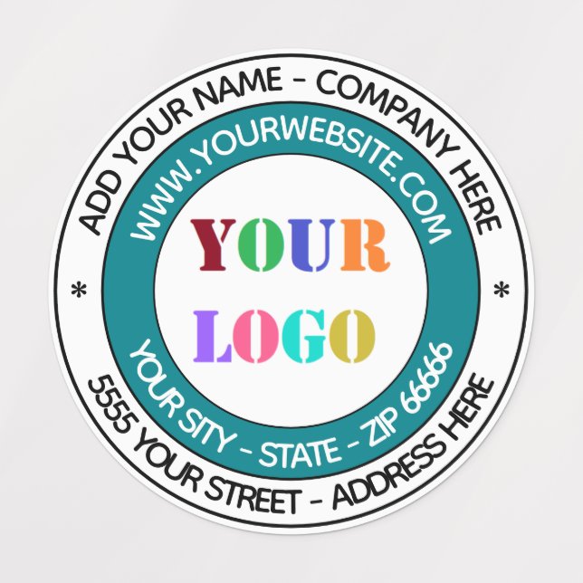 Firmenlogo und Rundzeichen für Textverarbeitung Etiketten (Design 3)