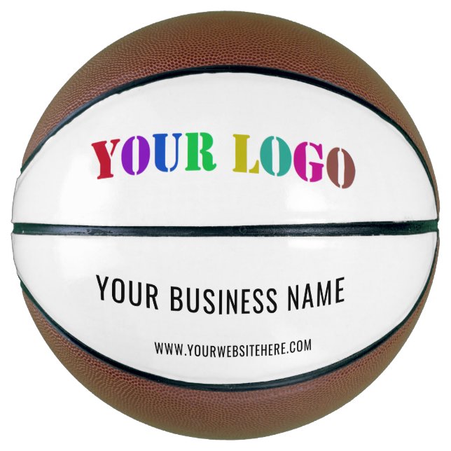 Firmenlogo und Text-Basketball Basketball (Vorderseite)