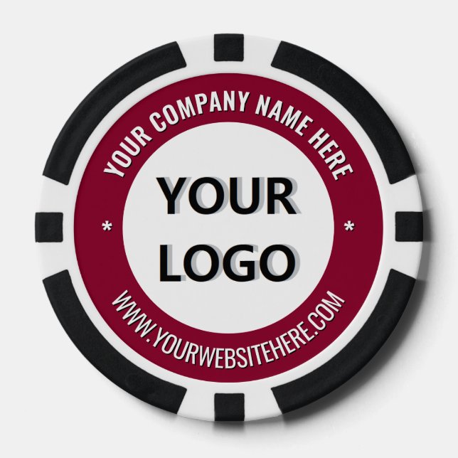 Firmenlogo und Text Branded Poker Chips Vorlage (Vorderseite)