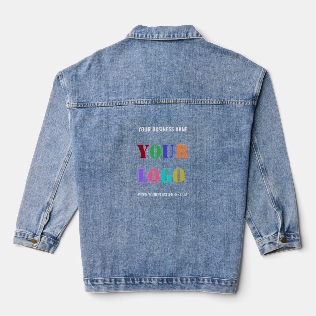 Firmenlogo und Text-Business-Denim-Jacket Jeansjacke (Rückseite)