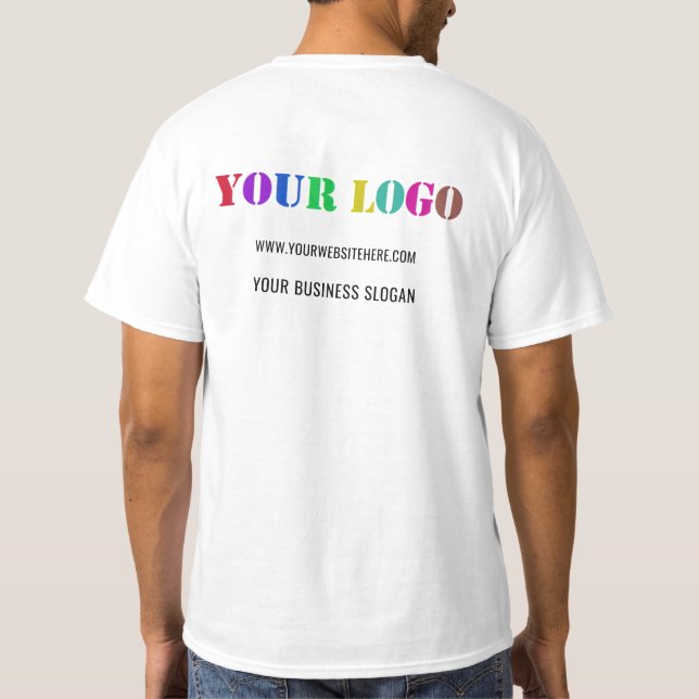 Firmenlogo und Text-Business-T - Shirt (Rückseite)