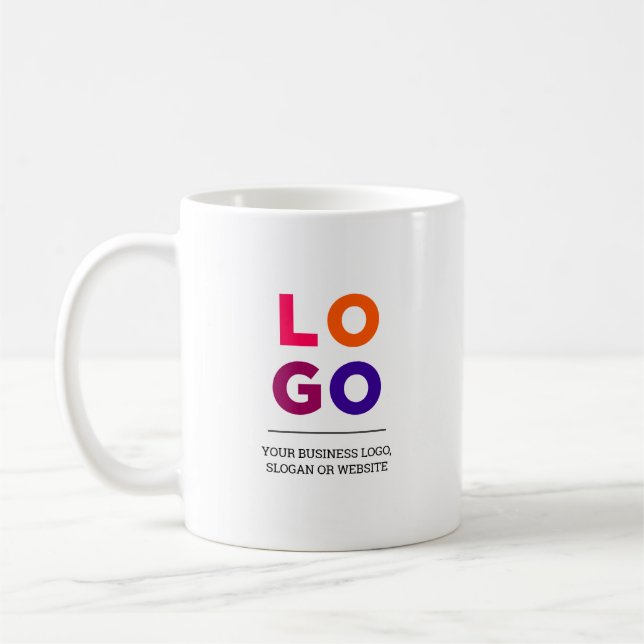 Firmenlogo und Text Kaffeetasse (Links)
