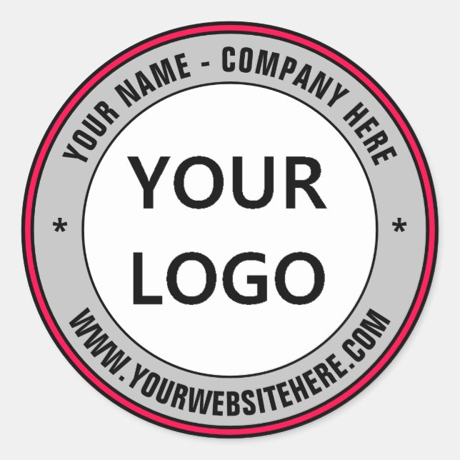 Firmenlogo und Textaufkleber wählen Farben aus Runder Aufkleber (Vorderseite)