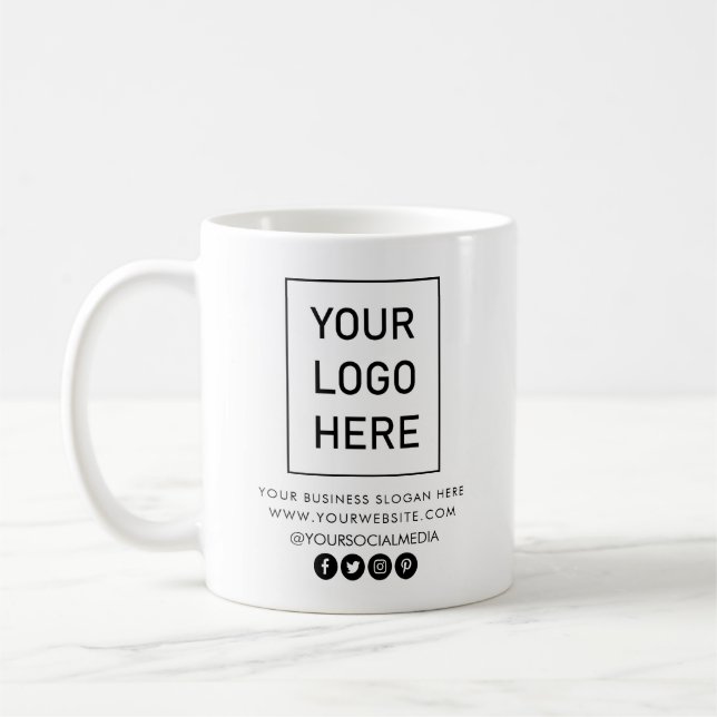 Firmenlogo und Textfirma Elegant Minimalistisch Kaffeetasse (Links)