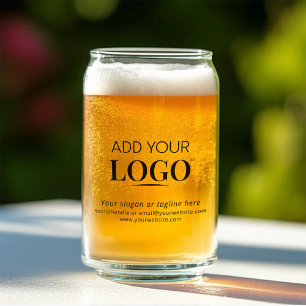 Firmenlogo und Textwerbung für Corporate Beer Dosenglas
