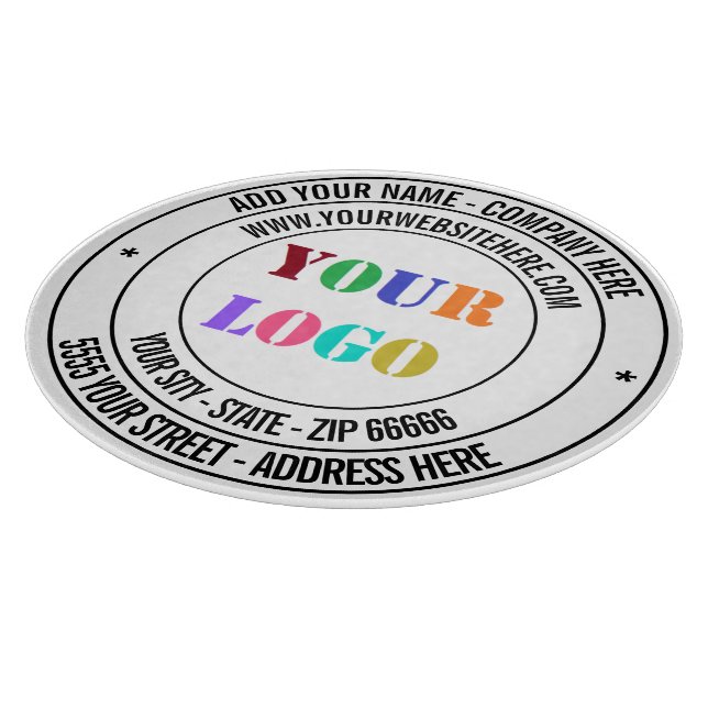 Firmenlogo und Textzuschnitt Schneidebrett (Ecke)