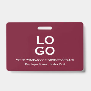Firmenlogo und Titel Burgundy Ausweis
