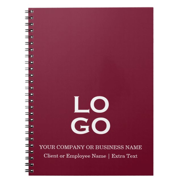 Firmenlogo und Titel Burgundy Notizblock (Vorderseite)