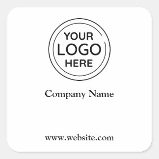 Firmenlogo und Webadresse Quadratischer Aufkleber