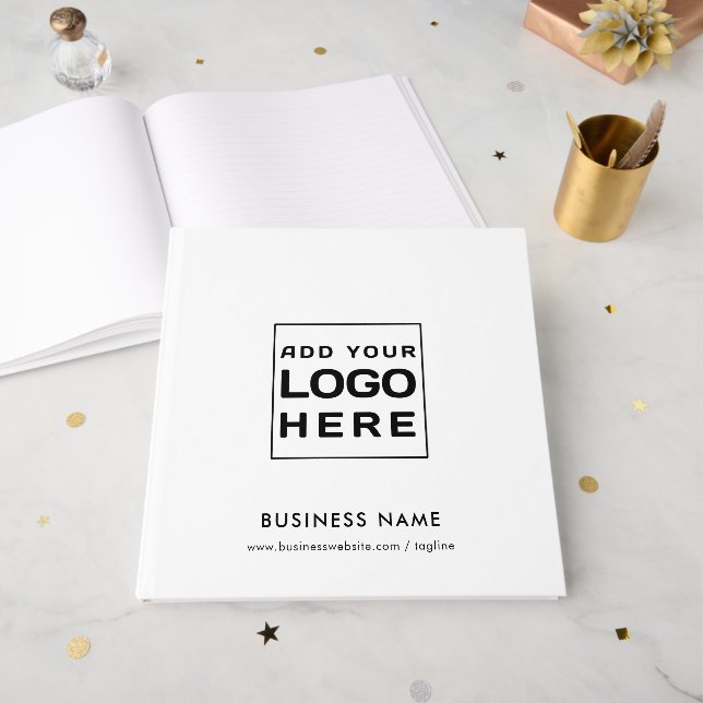 Firmenlogo und Website-Besucher Gästebuch (Vorderseite offen)