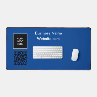 Firmenlogo Unternehmen Blue QR Code Schreibtischunterlage