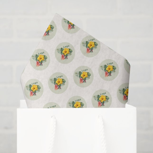 Firmenlogo-Vorlagenmuster Ecru Seidenpapier (Geschenk Tasche)