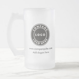 Firmenlogo-Website und Slogan-Mitarbeiter Mattglas Bierglas
