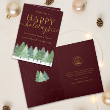 Firmenlogo Weihnachten Wald Schnee Gold