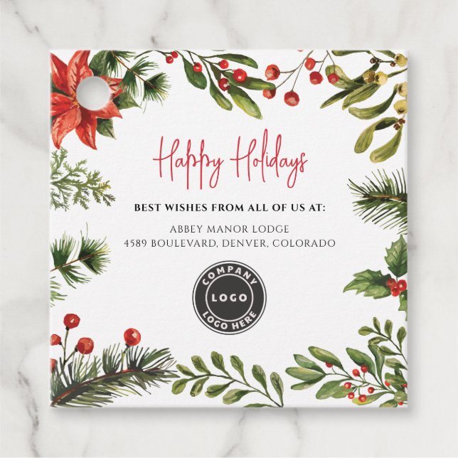 Firmenlogo Weihnachtsfeiertage Geschenkanhänger (Vorderseite)