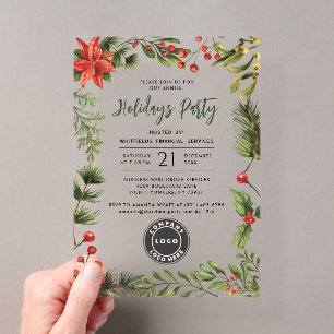 Firmenlogo Weihnachtsfeiertage Mitarbeiterparty Acryleinladungen