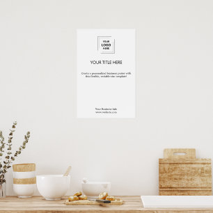 Firmenlogo Weiß Minimalistisch Modern Einfach Poster