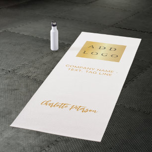 Firmenlogo Weißes klassisches Business-Studio Yogamatte