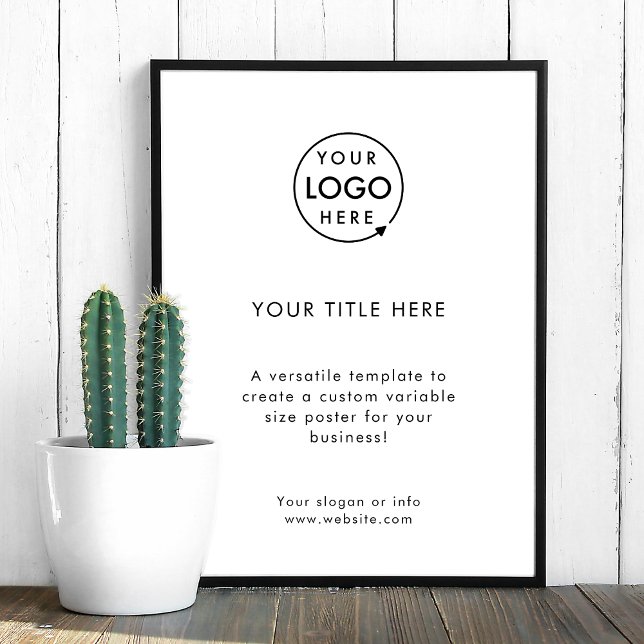 Firmenlogo | White Minimalistisch Modern Simple Poster (Professional editable poster pring signage template for corporate events & small business promotion.)