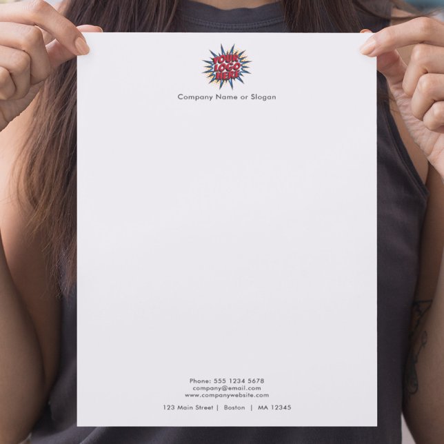 Firmenlogos hochladen Modernes Einfaches Briefbogen (Von Creator hochgeladen)
