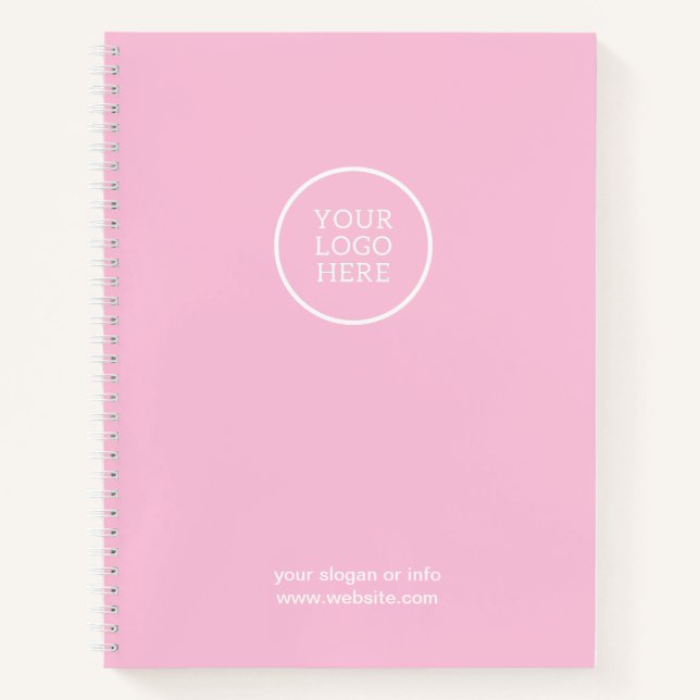 Firmenlogos Unternehmen Modernes Rosa Beruflich Notizbuch (Vorderseite)