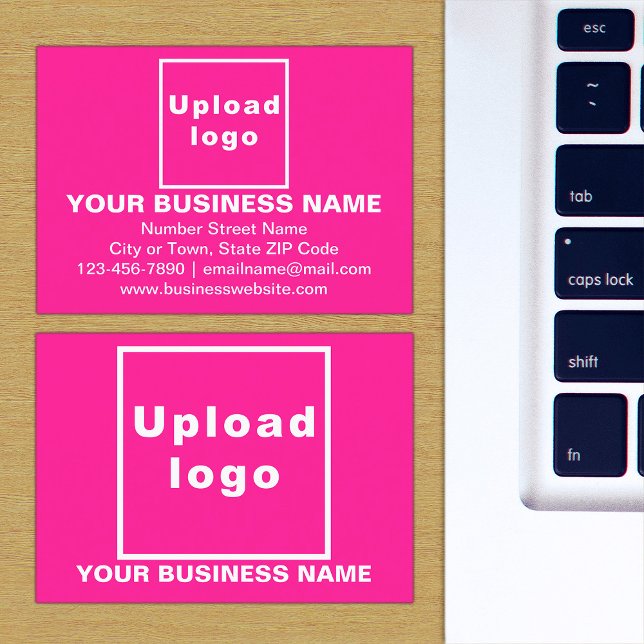 Firmenmarke auf Small Pink Rectangle Card Visitenkarte (The front and back of the pink business card with your brand)