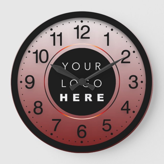 Firmenminimalismus Benutzerdefiniertes Logo für br Große Wanduhr (Vorderseite)