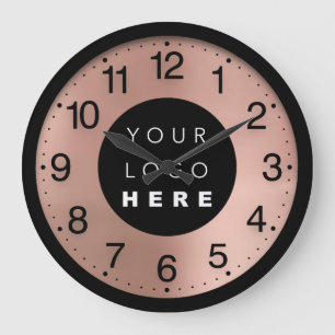 Firmenminimalismus Rose Blush Tropfen Logo Große Wanduhr