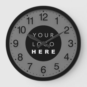 Firmenminimalismus Schwarzes Graues Logo Große Wanduhr