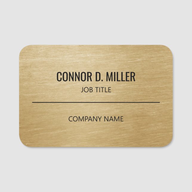 Firmenmitarbeiter Namensschild Faux Gold (Vorderseite)