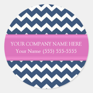 Firmenname Blue Pink Zickzack Runder Aufkleber
