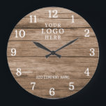 Firmenname Firmenlogo Corporate Branding Holz Große Wanduhr<br><div class="desc">Rustikale Holzfirma Wall Uhren mit Firmenlogo machen einzigartige Werbegeschenke für Unternehmen. Personalisieren Sie Ihre Bestellung mit Ihrem Firmennamen und Logo. Die Logouhren sind auch ein großes Dankeschön an die Mitarbeiter.</div>