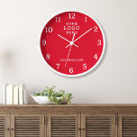 Firmenname Firmenname Firmenlogo Branding Rot Uhr<br><div class="desc">Wall Uhren mit Firmenlogo machen einzigartige Werbegeschenke für Unternehmen. Personalisieren Sie Ihre Bestellung mit Ihrem Firmennamen und Logo. Die Logouhren sind auch ein großes Dankeschön an die Mitarbeiter.</div>
