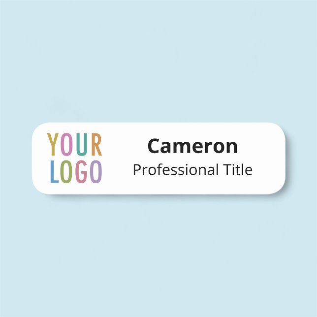 Firmenname Firmenname Markenname Firmenlogo Magnet Namensschild (MISOOK 3.5 x 1 inch Rounded Corners Nametag with Logo)