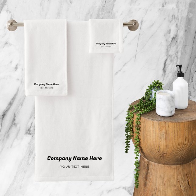 Firmenname Firmenwerbung Badhandtuch Set (Business Logo Name Company Promotional Corporate Bath Towel Set)